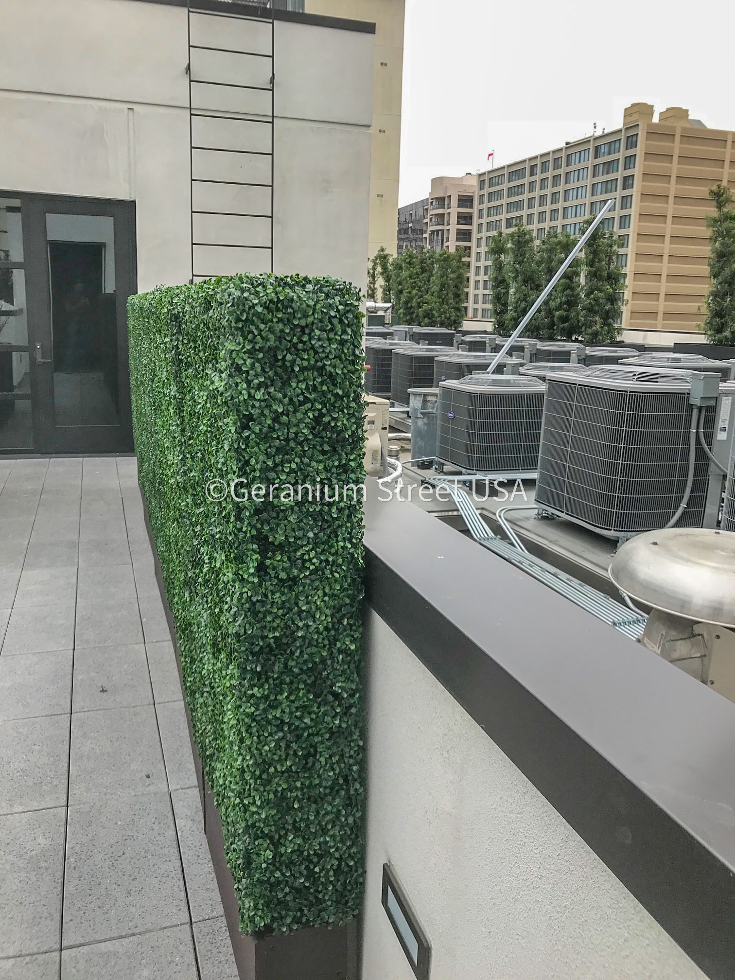 Artificial hedge fence extension plus 4 ft in Dallas patio