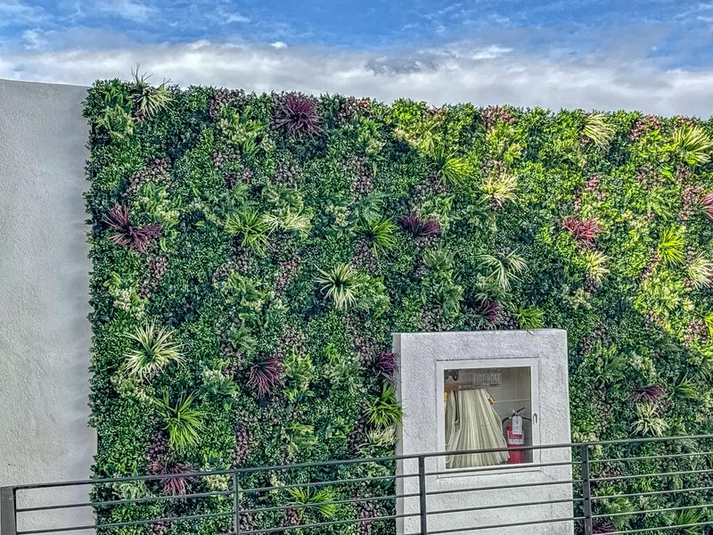 Artificial hedge and living wall installation in Texas